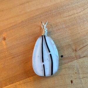 White and Black Glass Pendant